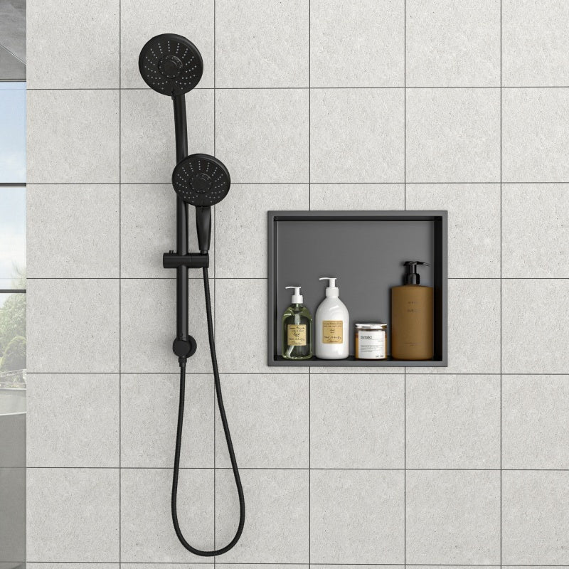 15 X 13 In Stainless Steel Shower Niche - Gunmetal Black, Waterproof, Easy Installation, Corrosion-Resistant