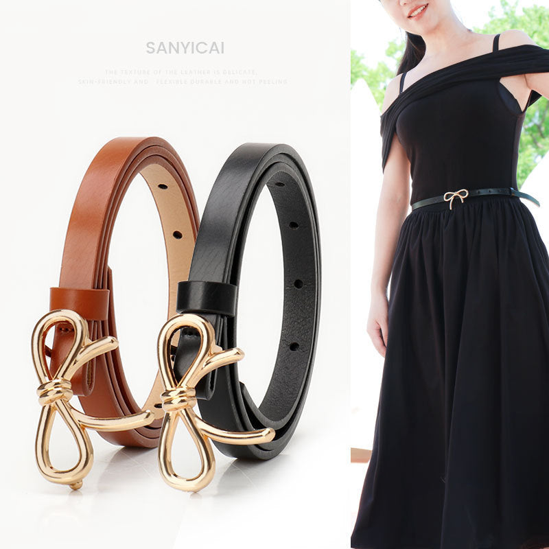 Fashion All-match Bow Decorative Band Belt