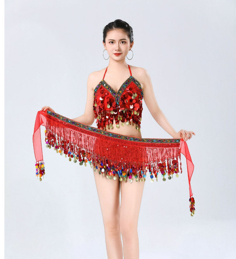 Belly Dance Waist Chain Hip Scarf Sequin Tassel