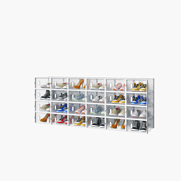 White Small 24PCS 33x23x14cm Shoebox, Plastic, Mesh, Free Combination