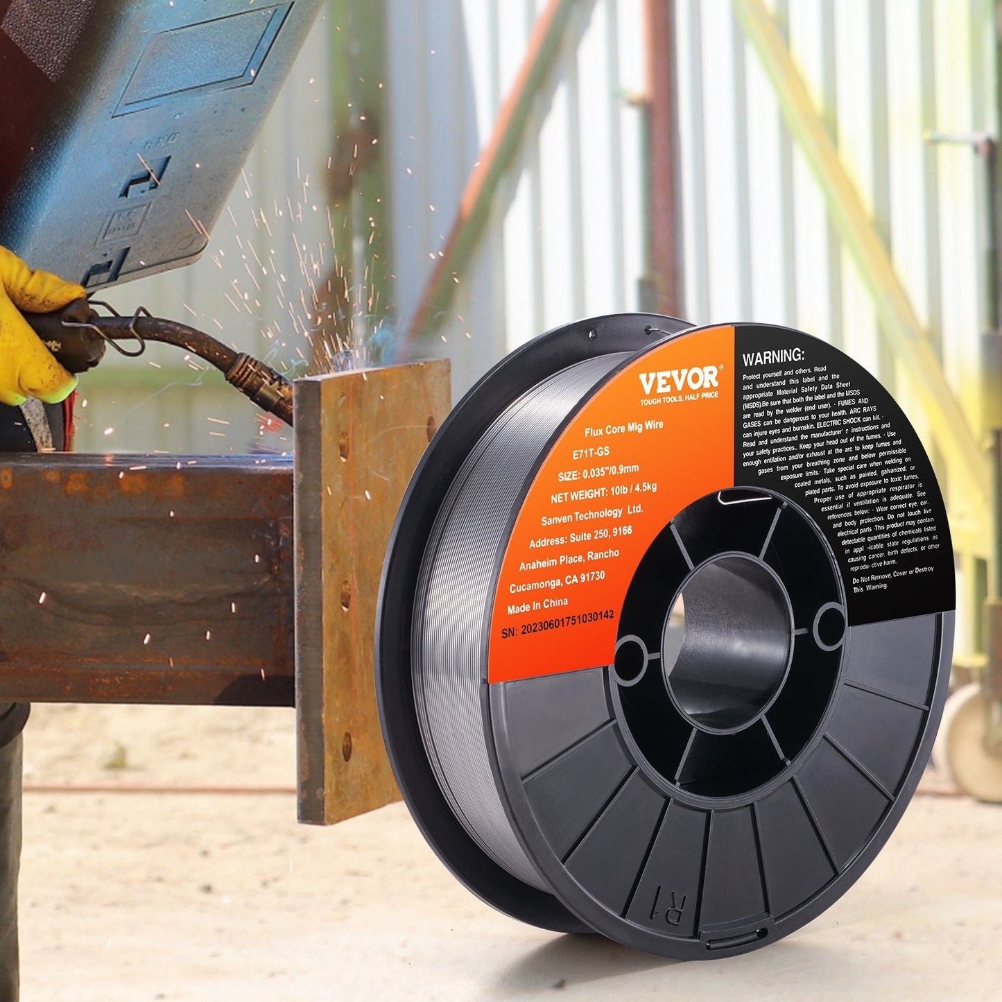 VEVOR Flux Core MIG Welding Wire E71T-GS 10LB Gasless Mild Steel MIG Wire