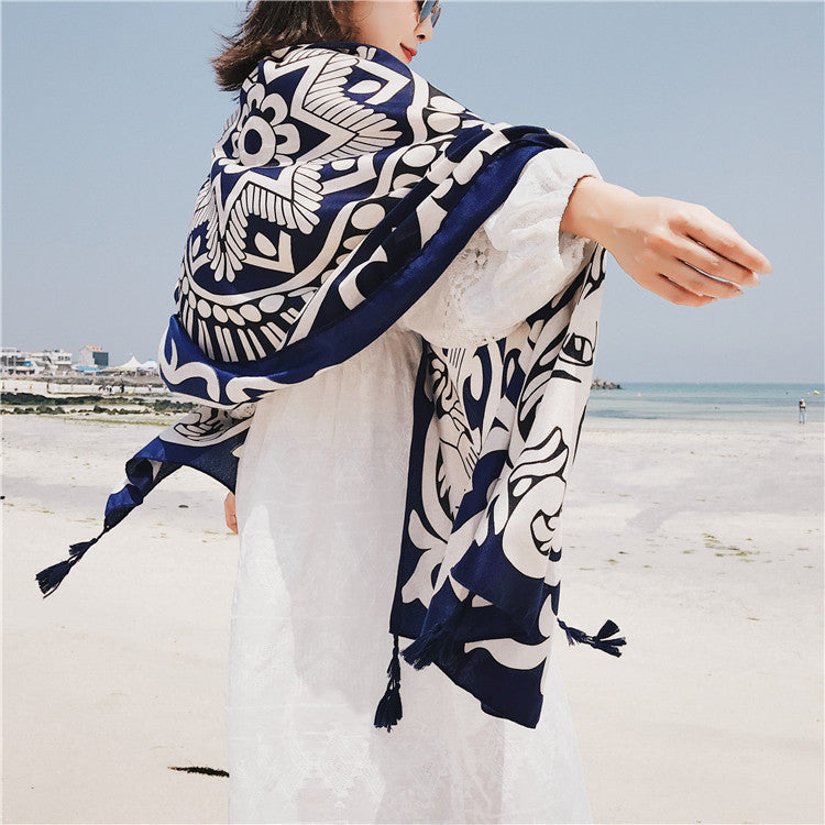 Ethnic Style Bohemian Oversized Sunscreen Beach Scarf