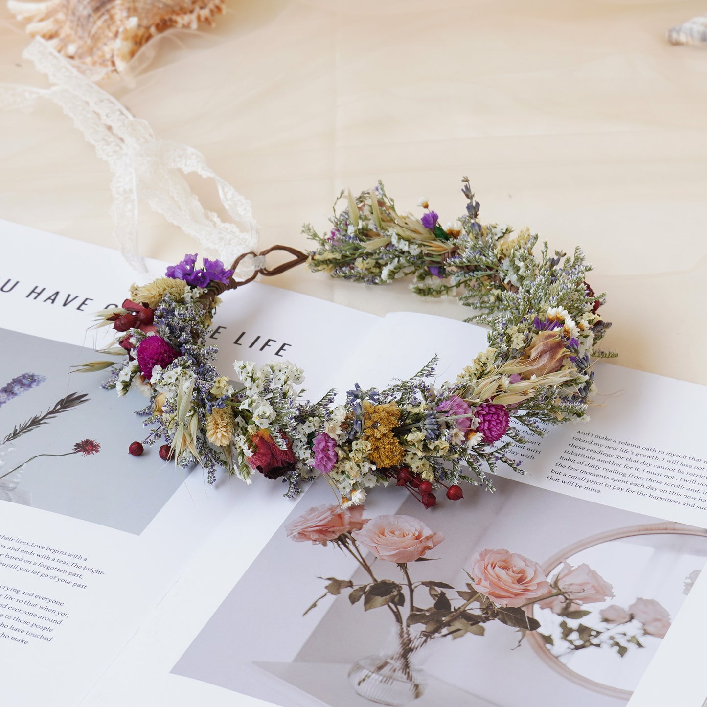 Baby Breath Crown, Dried Crown, Bride Crown, Wedding Crown, Daily Crown, Party Crown, Birthday Crown.