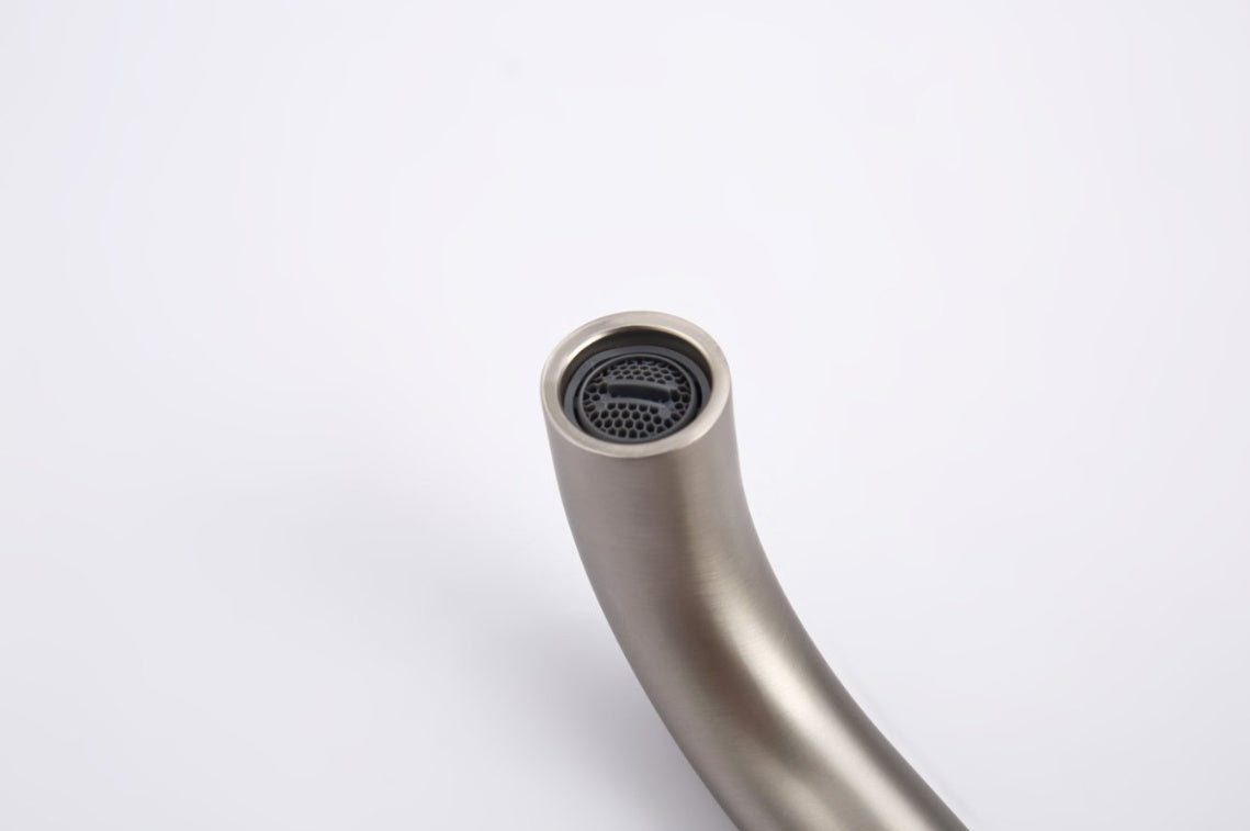 Wall Mount Faucet For Bathroom Sink Or Bathtub, Single Handle 2 Holes Brass Rough-in Valve Included, Brushed Nickel