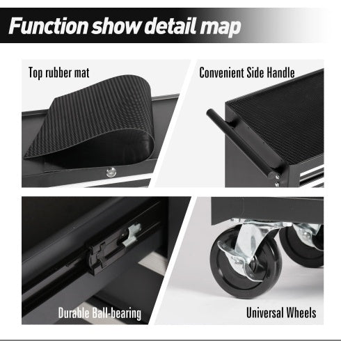 Rolling Tool Chest With 7-Drawer Tool Box With Wheels Multifunctional Tool Cart Mechanic Tool Storage Cabinet For Garage, Warehouse, Workshop, Repair Shop