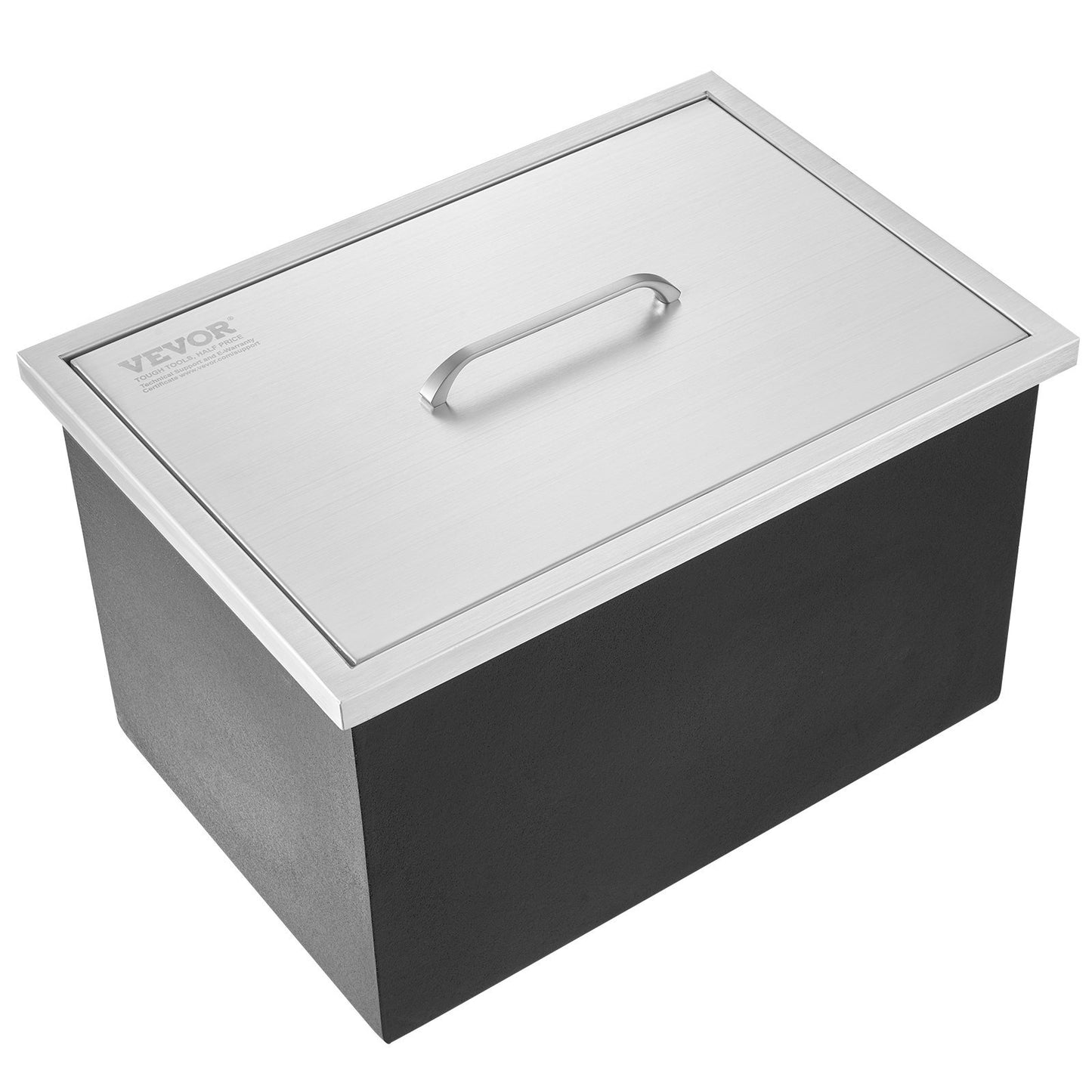 VEVOR Drop In Ice Chest, Stainless Steel Ice Cooler, Commercial Ice Bin With Cover, 40 Qt Outdoor Kitchen Ice Bar, Drain-pipe And Drain Plug Included, For Cold Wine Beer