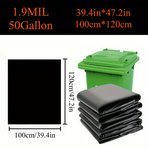 1.9MIL Thick 50 Gallon Black Garbage Bags 100 Pieces, No Delivery On Weekends, Prohibited From Sale On Amazon