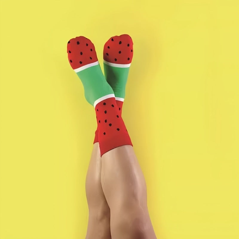 Spring And Summer Casual Socks Female Cartoon Fruit Cute Color