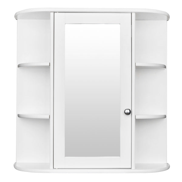 White Paint Surface Density Board, 1 Mirror Door, 3 Layers On Each Side, Bathroom Wall Cabinet