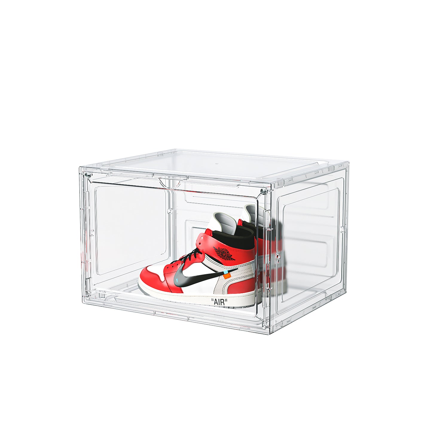 White Large 3PCS 33.5x29.5x22cm Shoebox, Acrylic Side Opening, Free Combination