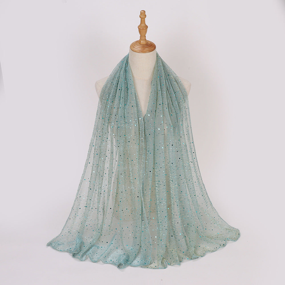 Closed-toe Sequined Shawl Scarf