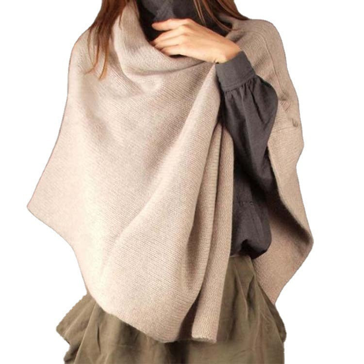 Spring and autumn wool knitted shawl dual-use jacket