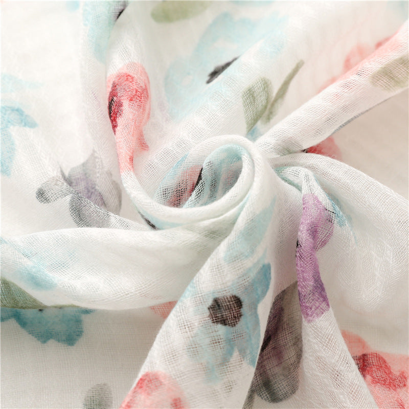 Ladies Soft Cotton Linen Feel Sunscreen Scarf