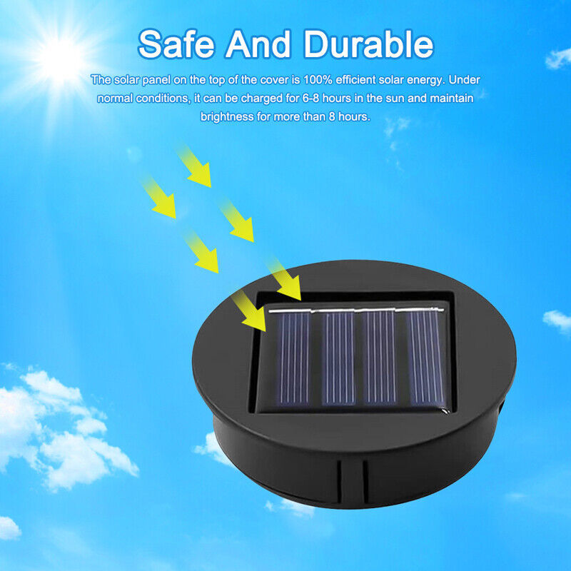 2PCS Garden Solar Powered Replacement Round LED Light Box Fit For Lantern Lamp