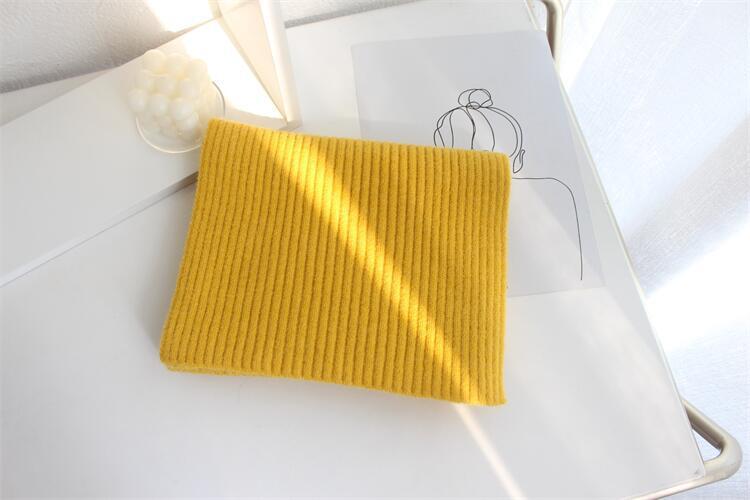 Solid Color Knitted Mid-length Warm Wool Scarf