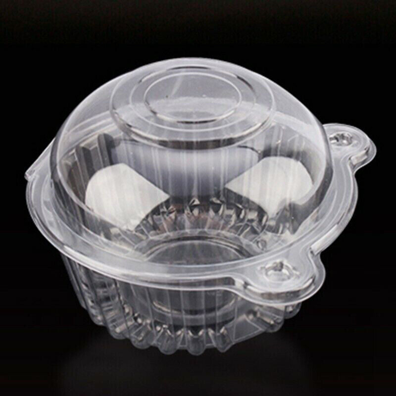 SINGLE CUPCAKE BOXES CLEAR MUFFIN HOLDER CASES DOMES CUPS PODS CONTAINERS