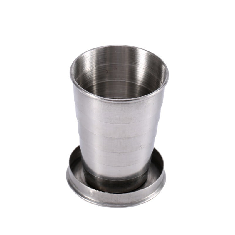 Stainless Steel Folding Cup -304 Stainless Steel, Compact And Portable, Not Easy To Deform, Suitable For Travel, Camping Picnic, Outdoor Shot Glass 250ml