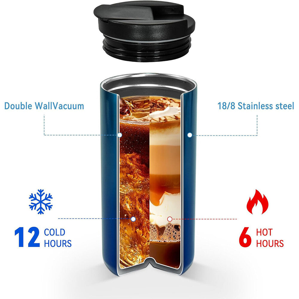 Thermal Travel Coffee Mug Cup Hot Warm Insulated Drinks Thermal Flask UK
