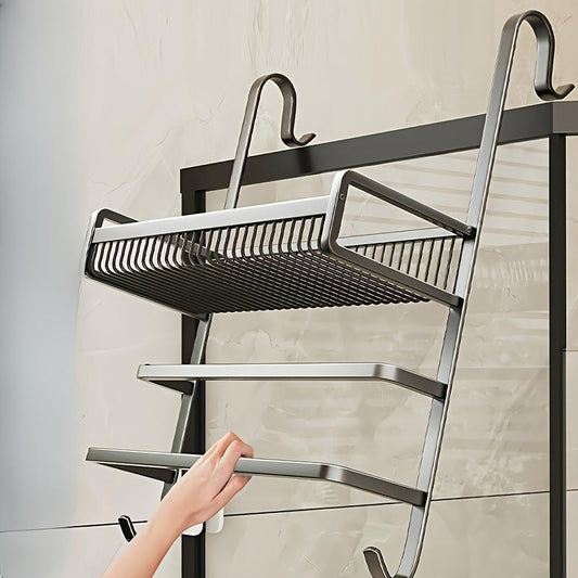 Punch-free Bathroom Towel Rack Towel Bar Storage Rack Shower Room Glass Door Hook,Please Note That This Product Is Shipped By Yourself For The Average Shipping Cost