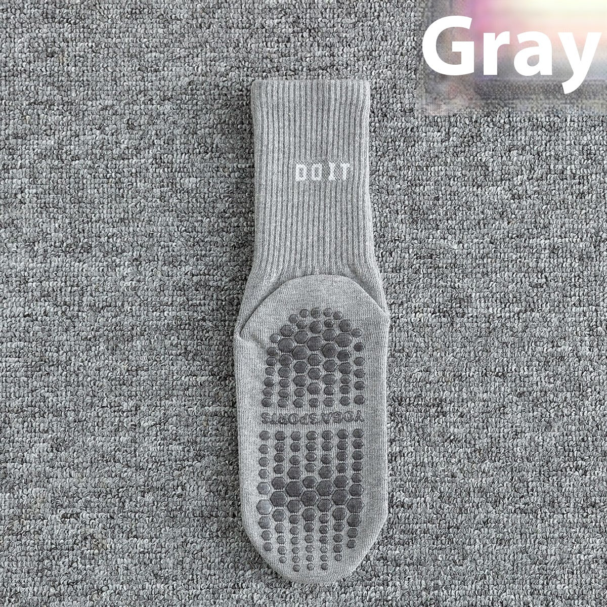 Women's Fitness Women's Socks Trendy Letter Mid-calf Yoga Socks Simple Non-slip Sweat-absorbent Breathable