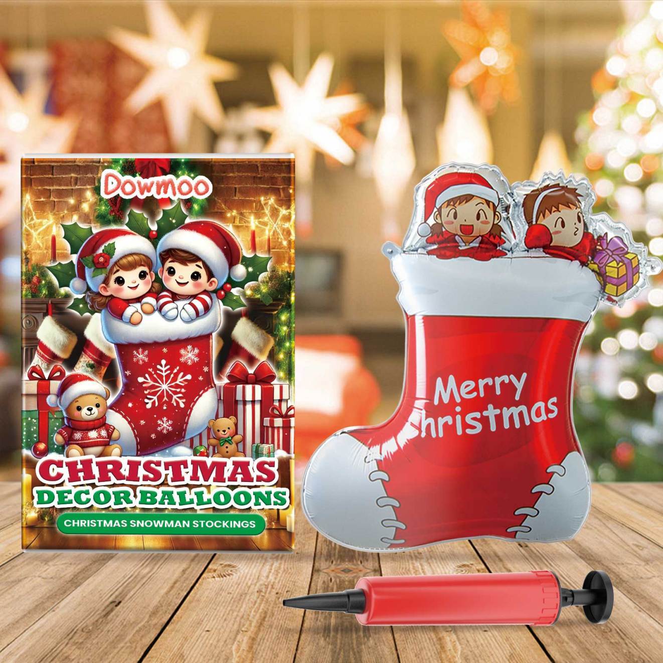 Dowmoo Christmas Balloon Balloon Standing Santa Claus Reindeer Christmas Tree Event Atmosphere Decoration