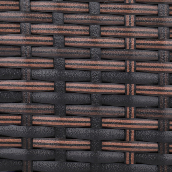 Brown Gradient Woven Rattan Trash Can With Top Cover