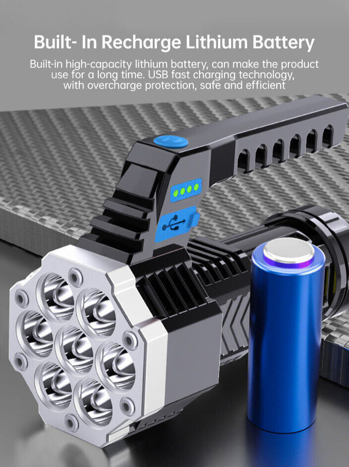 1-2Pcs Super Bright High Power LED Tactical Torch Rechargeable Flashlight New UK