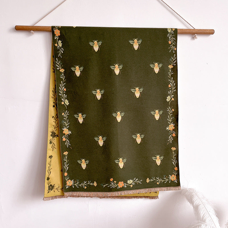 New High-grade Retro Cashmere Knitted Women's Autumn And Winter Warm Warm Shawl