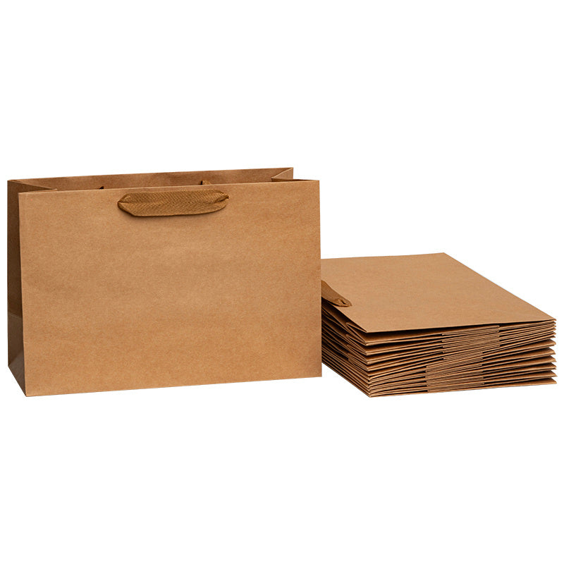 12-piece Kraft Paper Bags, A Variety Of Sizes Are Available, Suitable For Birthdays, Shopping, Gifts, Business And Other Occasions, Durable And Reusable