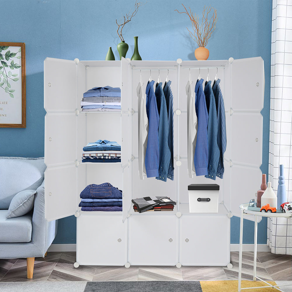 4-layer 12-compartment Rubik's Cube Wardrobe, Plastic, Can Be Freely Assembled DIY Style