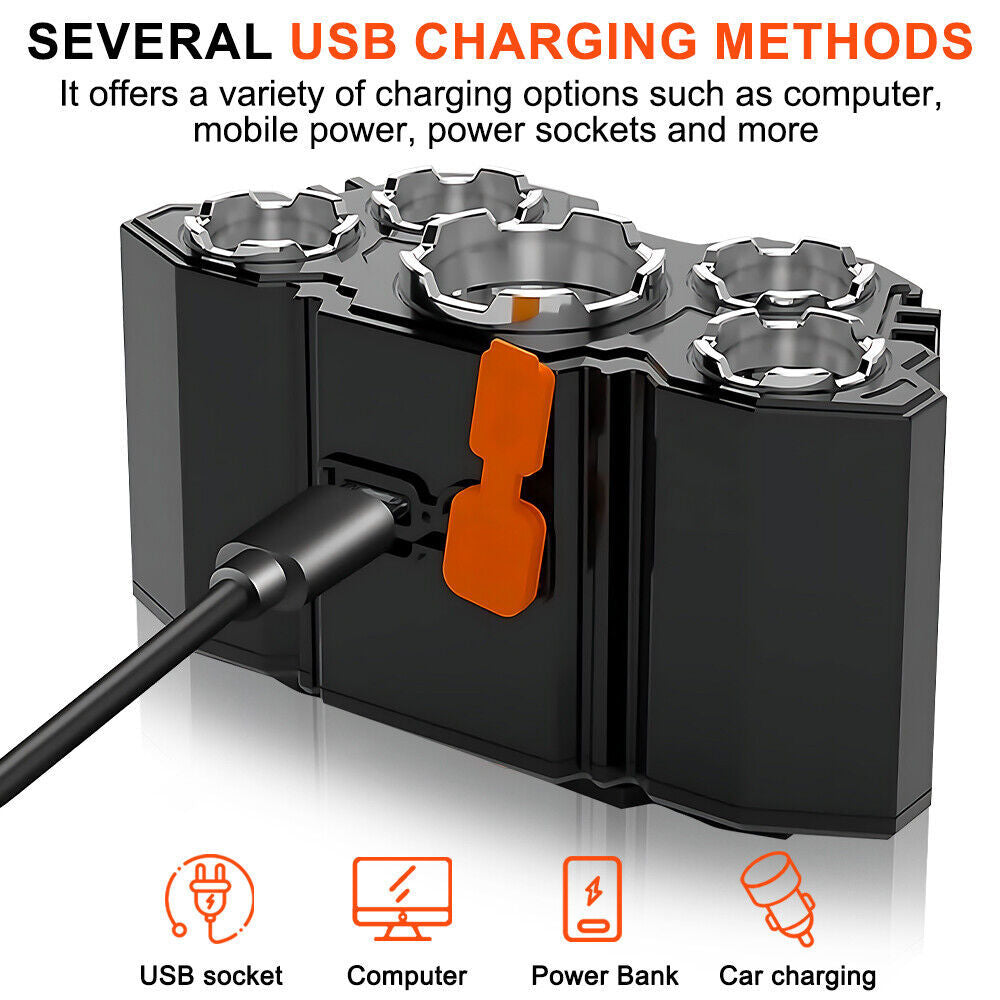 USB  LED Headlamp Rechargeable LED Lamp Headlight Head Torch Cable Light