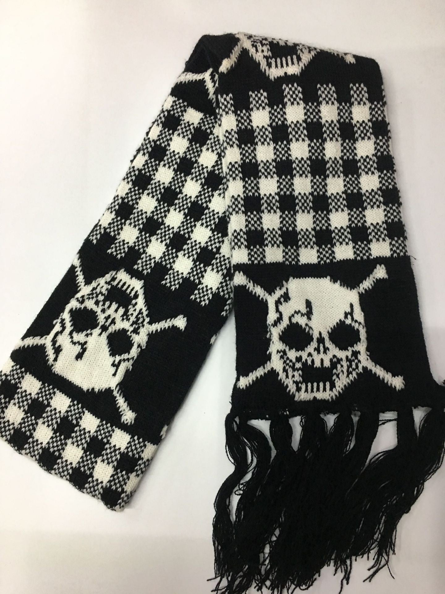 Knitted Jacquard Thickened Warm Casual Skull Scarf