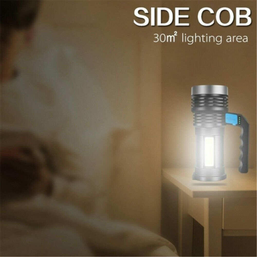 Super Bright 2200000LM LED Torch Tactical 4 Models USB Rechargeable Flashlight