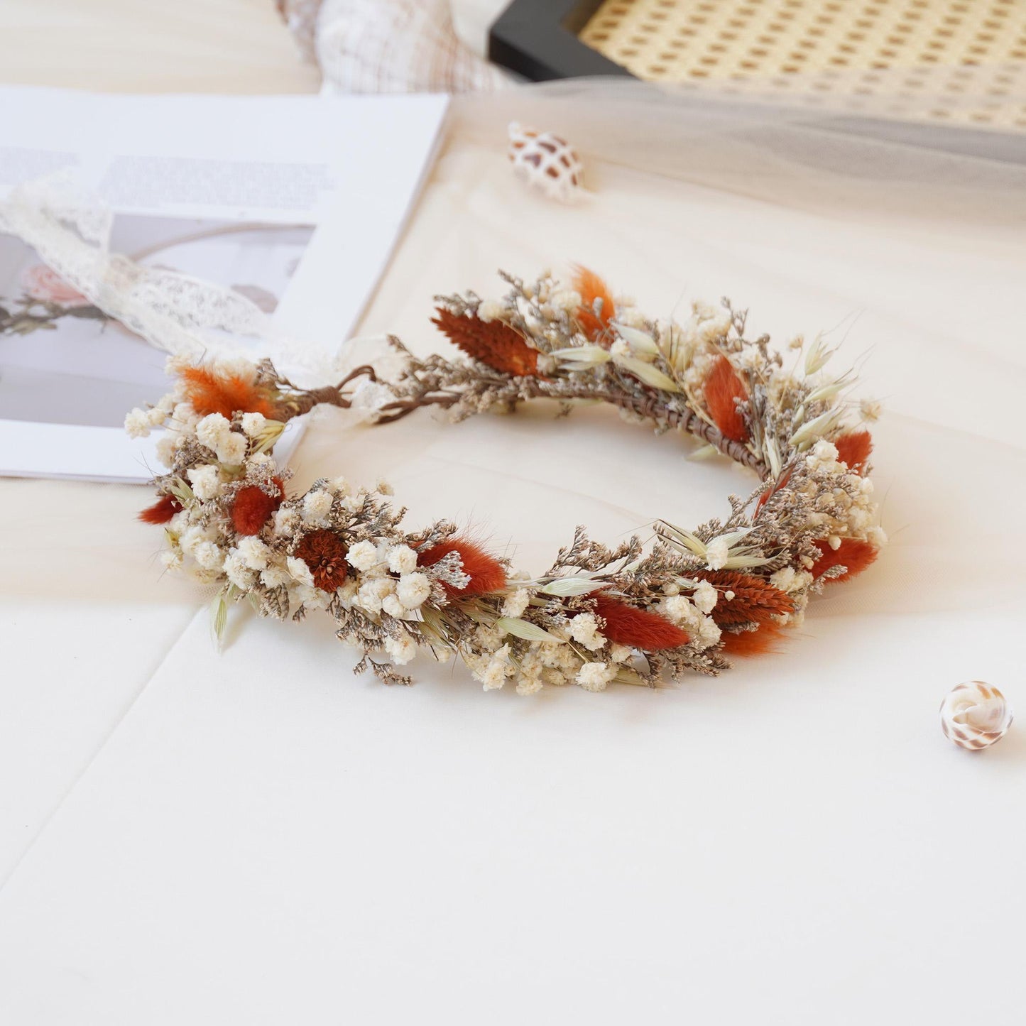 Gypsophila Crown, Dried Flower Crown, Bridal Wedding, Daily Party, Birthday Suitable Crown