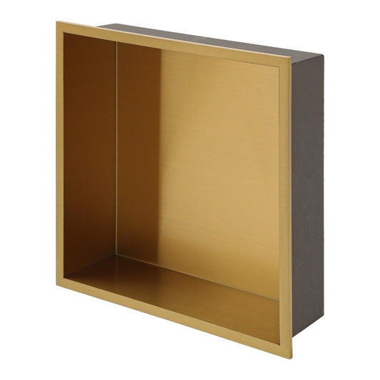 12 X 12 In Stainless Steel Shower Niche - Gold, Waterproof, Easy Installation, Corrosion-Resistant