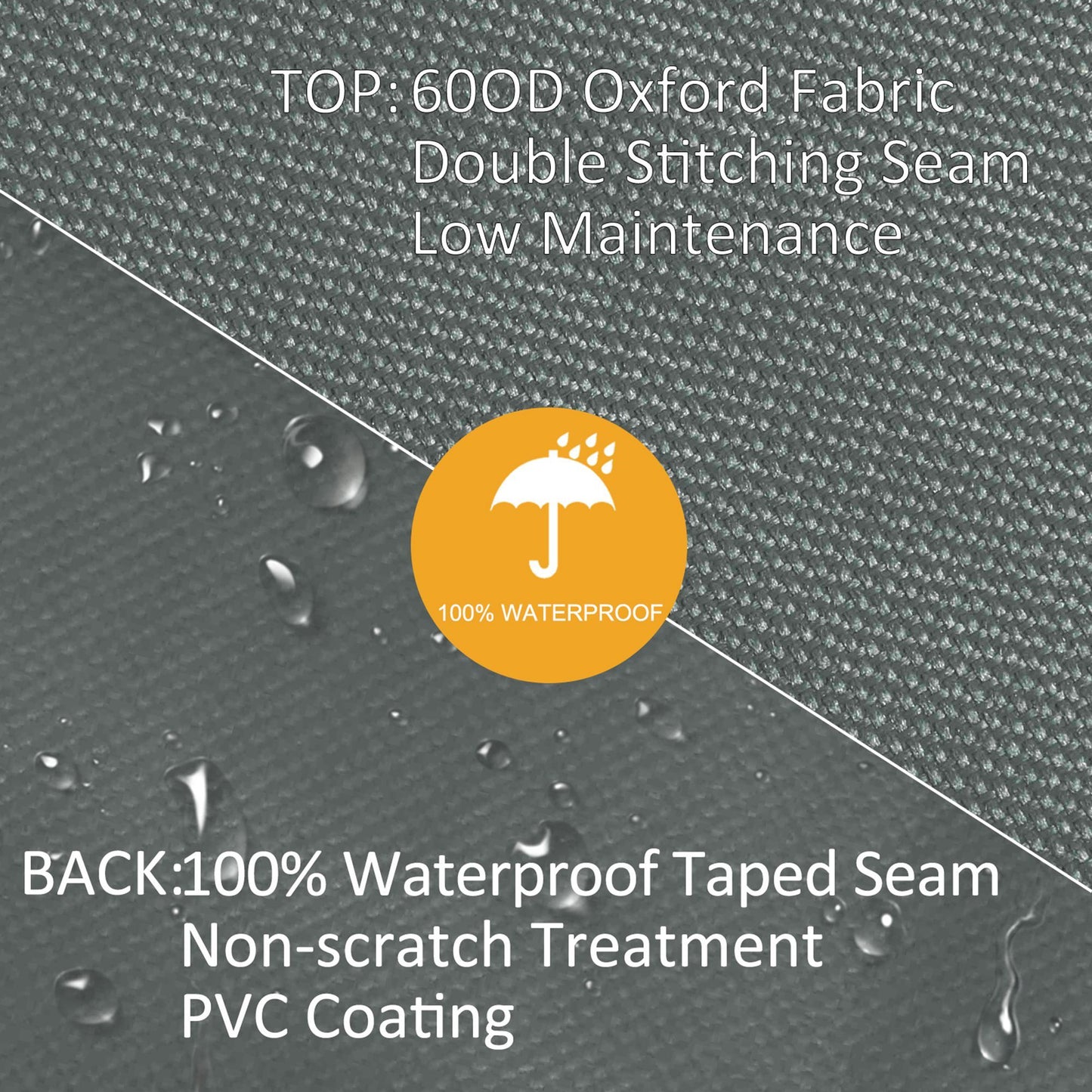 All Weather Garden Patio Swing Chair Cover Waterproof Protector Anti-UV And PVC Coating Fade Resistant Oxford Fabric 6.7ft X 4.1ft X 5.4ft