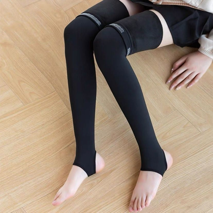 Women's Fleece-lined Thick Silicone Non-slip Thigh Knee Socks