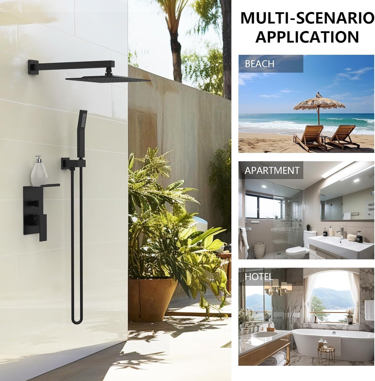 Rainwater Shower System With Storage Rack, Unable To Ship On Weekends