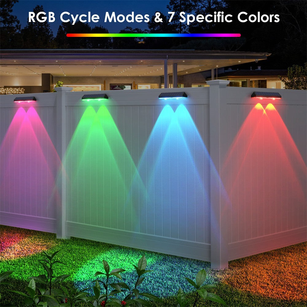 2PCS Super Bright Solar Powered Door Fence Wall Lights LED Outdoor Garden Lamp
