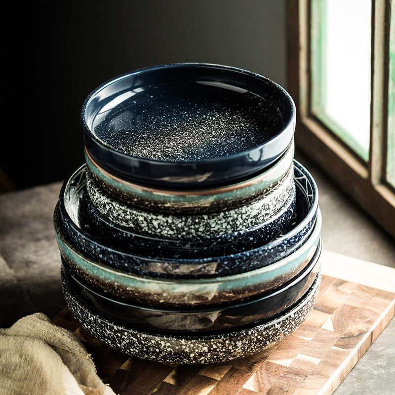 Japanese-style Household Deep Mouth Dish Ceramic Large Soup Plate Creative Round