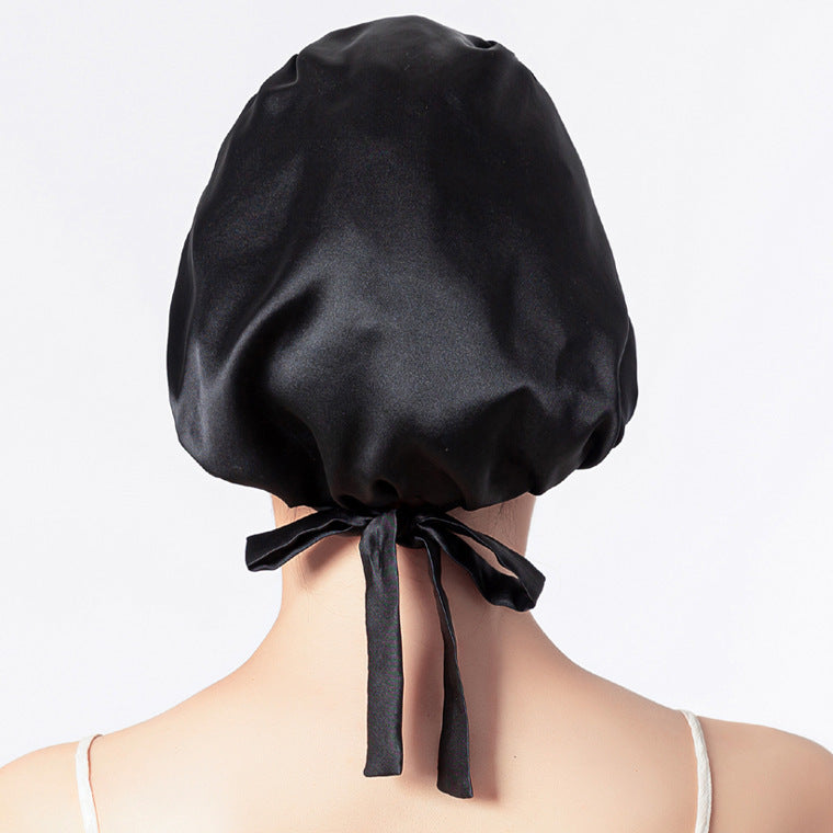 Fashion Home Sleep Lunch Break Hair Care Hat Satin
