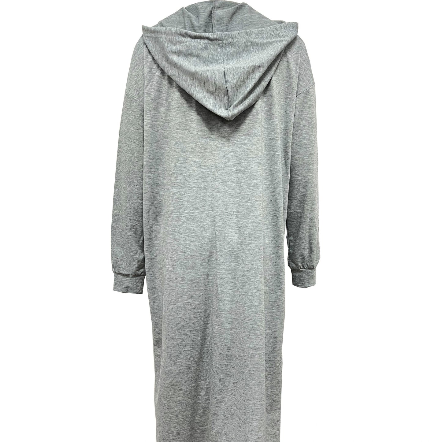 Women's Solid Color Hooded Fashionable Long Hoodie Jacket