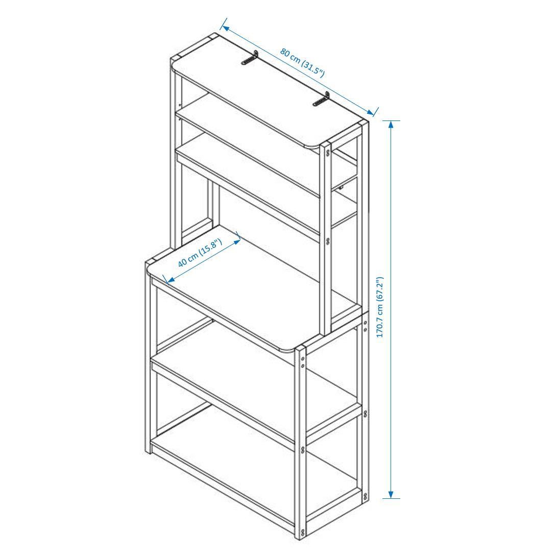 5-level Packer Rack For Kitchen Cabinets, Coffee Bars, Kitchen Shelves, Microwave Racks