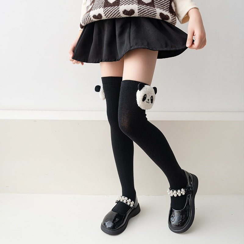 Cute Girl Cartoon Unique Panda Puppy Bunny Princess Style Long Socks