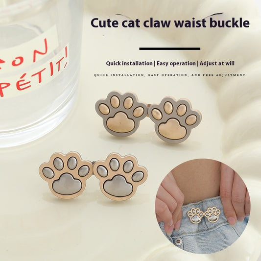 Cute Cat Claw Belt Buckle A Pair Of Buckles Detachable Waist Adjustable Button