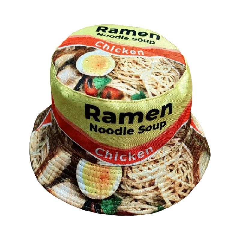 Ins Graffiti Element Printing Bucket Hat Men's And Women's Outdoor Sunshade Double-sided