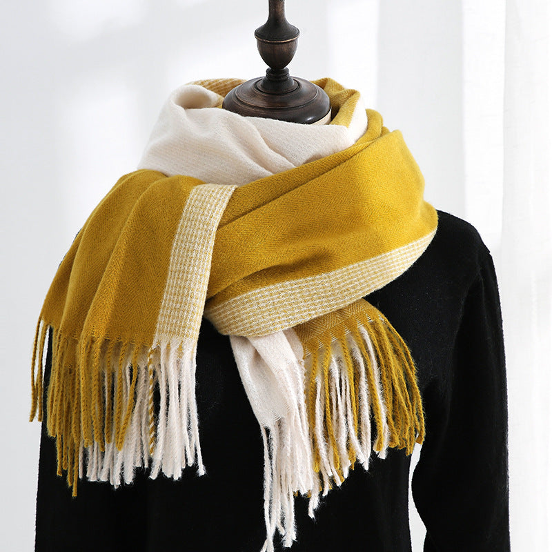 Women's Fashion Warm Tassel Outer Scarf
