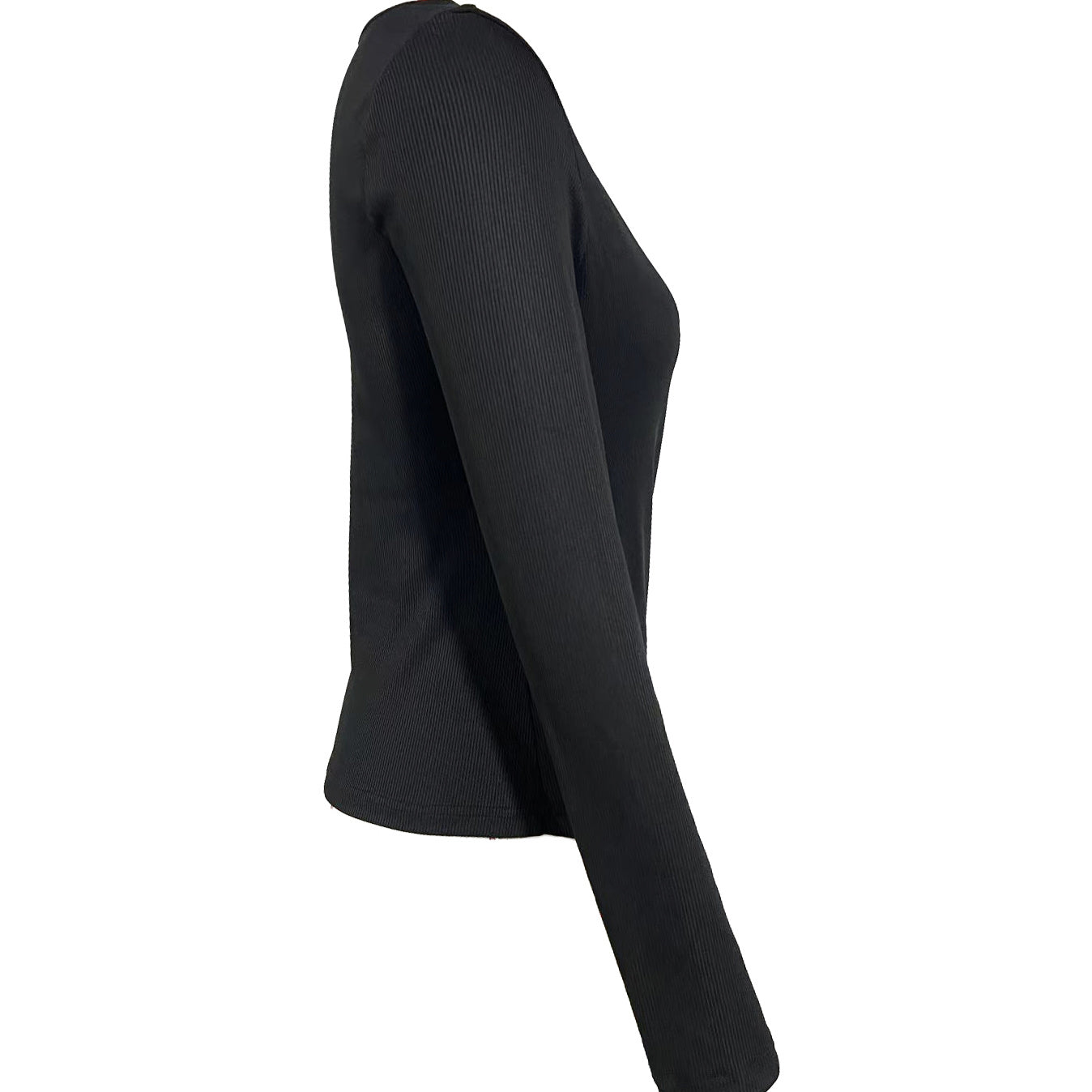 Ladies' Fashionable Solid Color Premium Cross V-neck Sexy Elegant Long Sleeved T-shirt Top