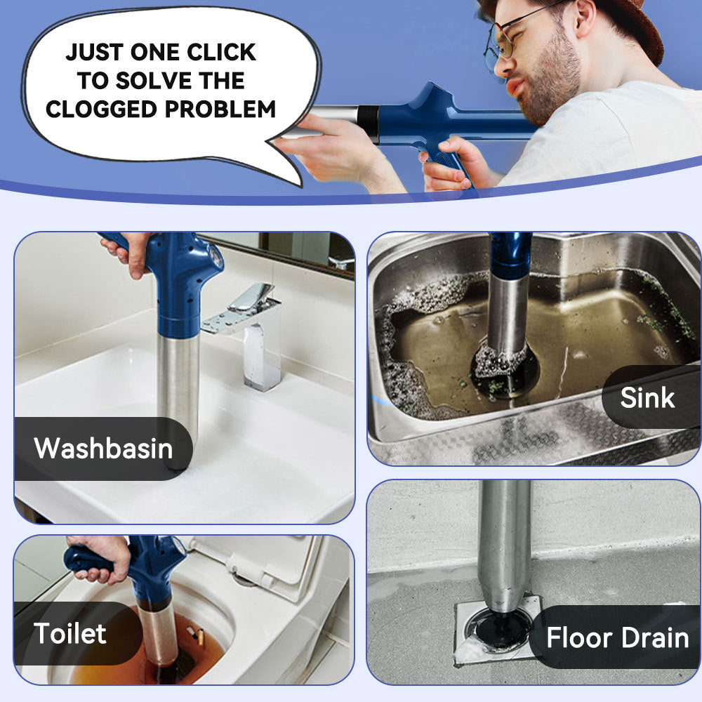 High Pressure Air Toilet Unclogged For Toilets, Bathroom Floors, Sinks, And Pipe Blockages