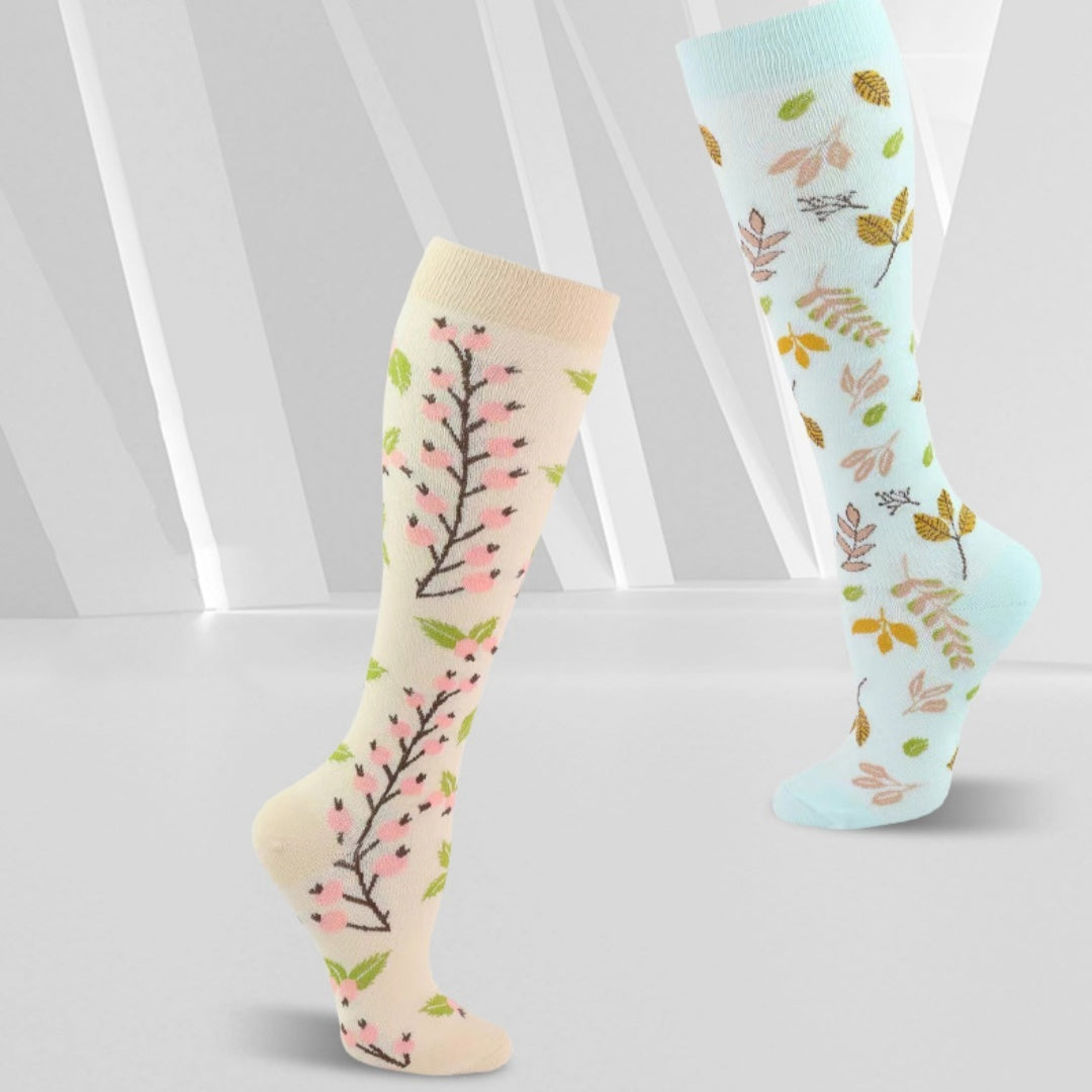 Sports Pressure Spring Flower Elastic Stockings